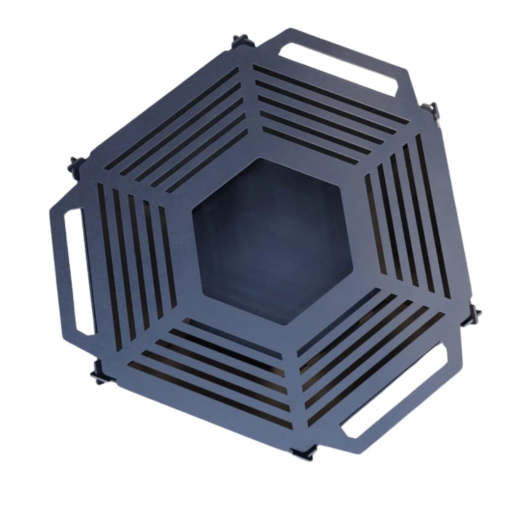 Чаша для вогнища Carino шестигранна розбірна V1 з решіткою гриль 760х707х333 мм, метал 3 мм без покриття