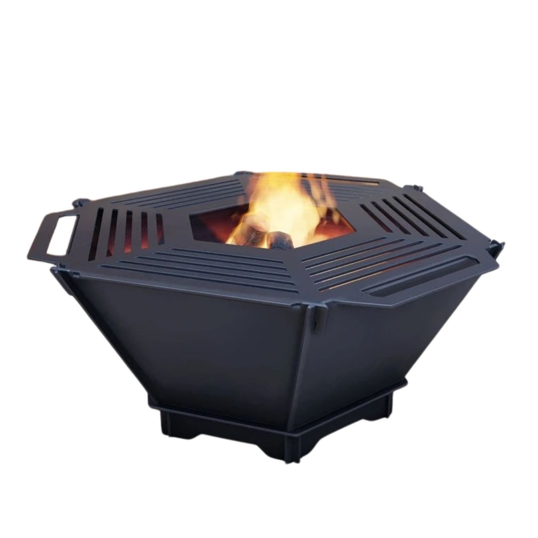 Чаша для вогнища Carino шестигранна розбірна V1 з решіткою гриль 760х707х333 мм, метал 3 мм без покриття