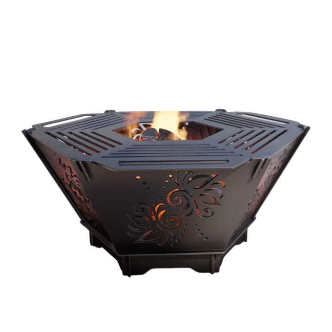 Чаша для вогнища Carino шестигранна розбірна V3 з решіткою гриль 760х707х333 мм, метал 3 мм без покриття