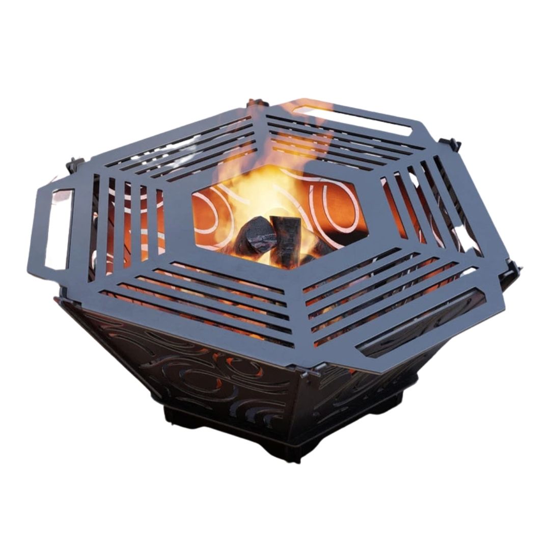 Чаша для вогнища Carino шестигранна розбірна V4 з решіткою гриль 760х707х333 мм, метал 3 мм без покриття