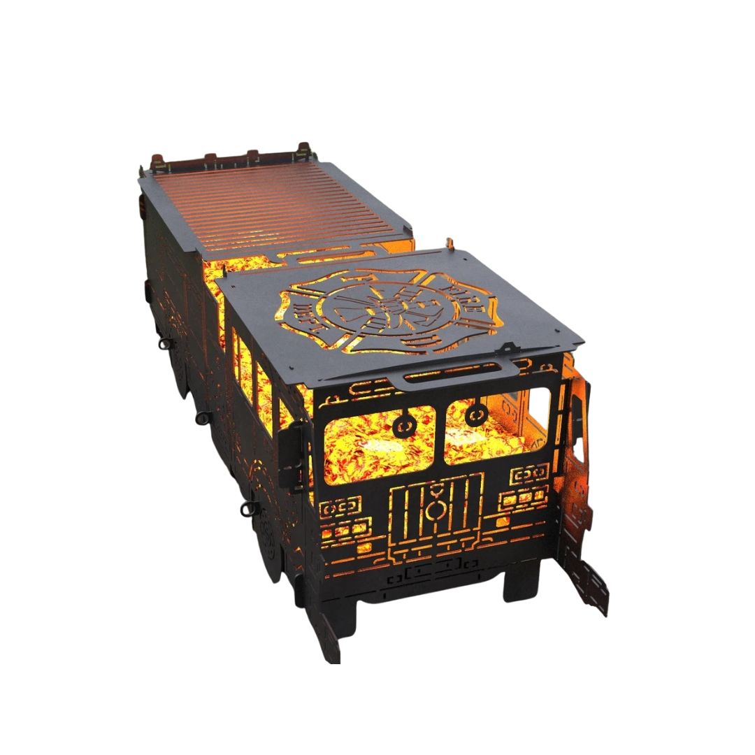 Мангал-гриль Carino Пожежна машина розбірний з грилем 1373х473х448 мм, метал 3 мм без покриття