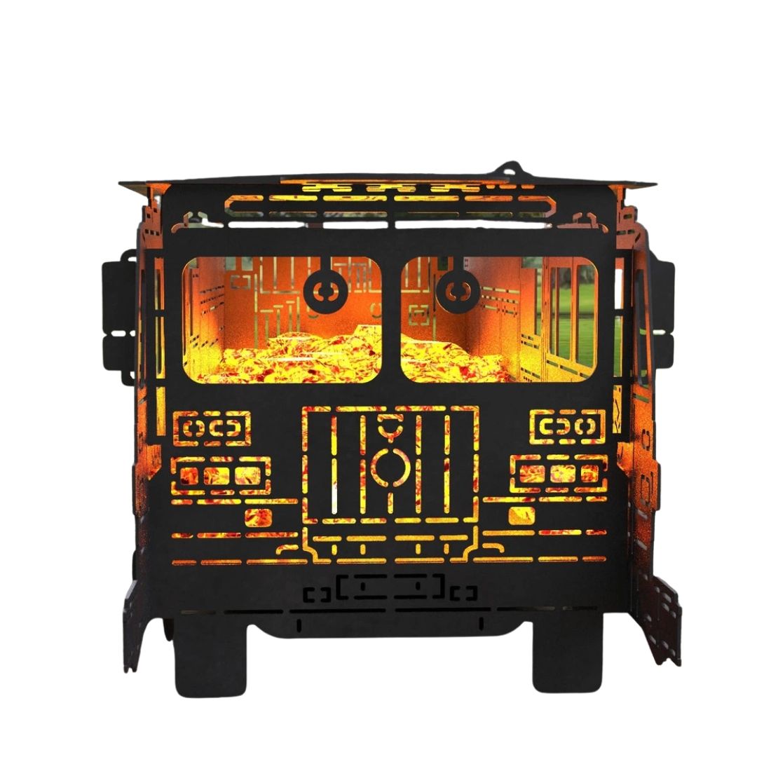 Мангал-гриль Carino Пожежна машина розбірний з грилем 1373х473х448 мм, метал 3 мм без покриття