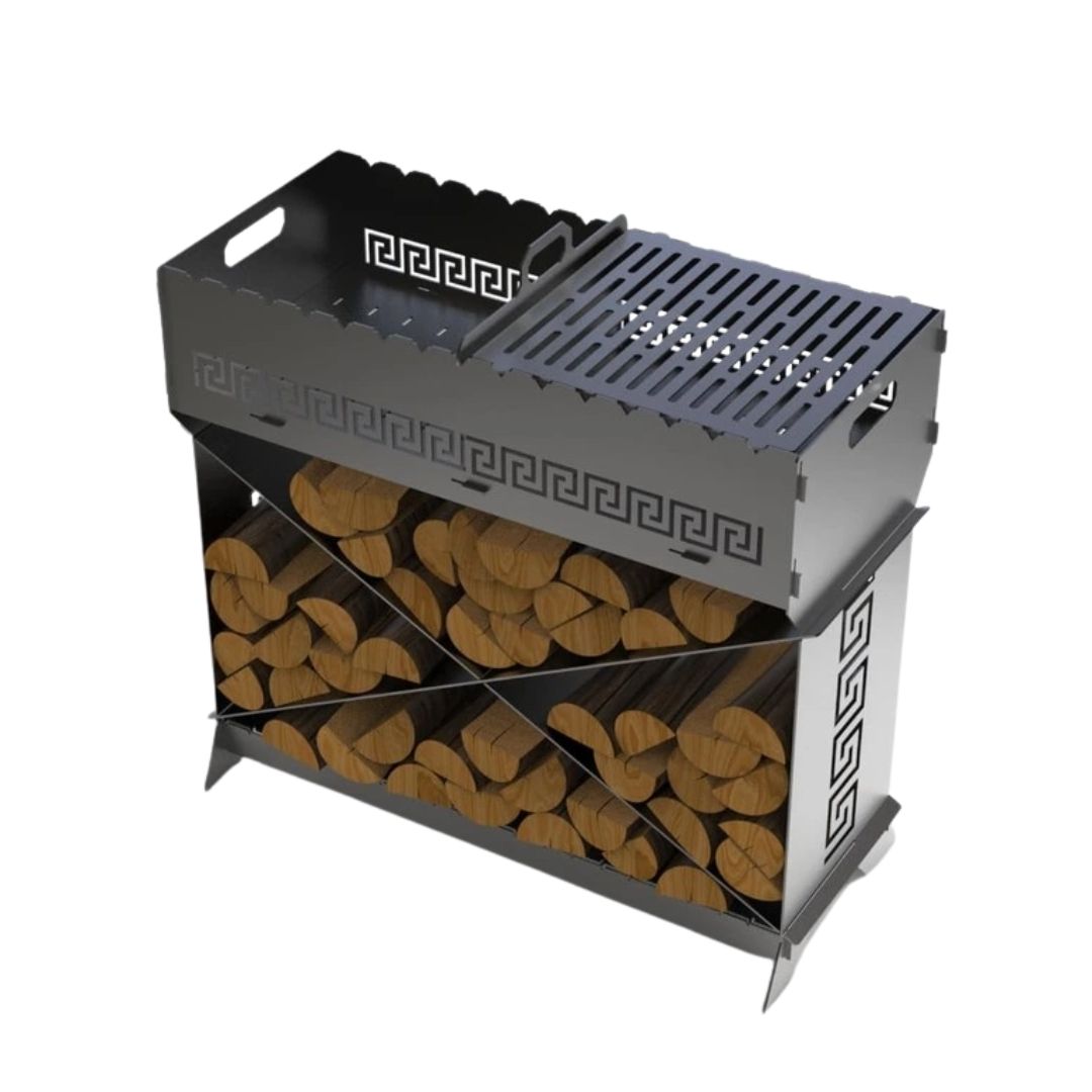 Мангал-гриль Carino Brazier X V2 Віток розбірний з грилем 760х370х820 мм, метал 3 мм без покриття