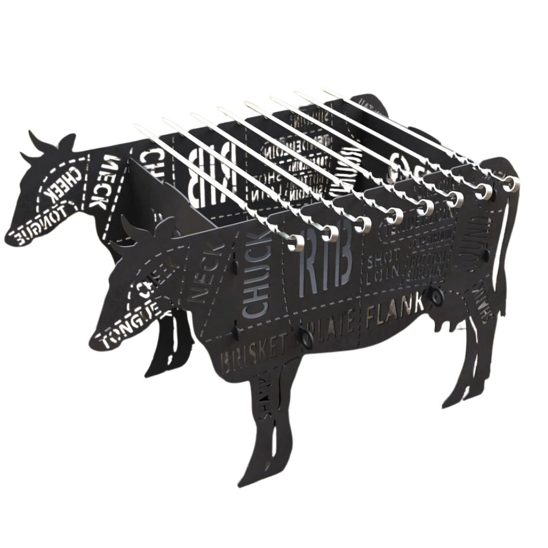 Мангал-гриль Carino Корова розбірний 700х350х478 мм, метал 3 мм без покриття