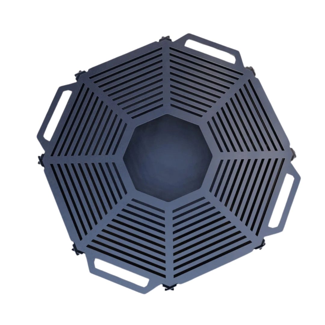 Чаша для вогнища Carino восьмигранна розбірна V1 з решіткой гриль 1040х1040х300 мм, метал 3 мм без покриття