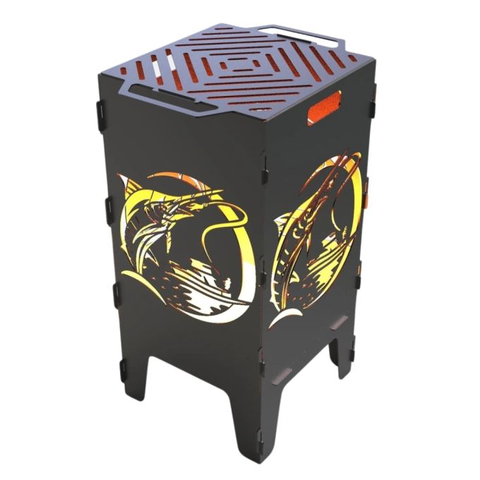 Мангал-барбекю Carino Рибалка V2 розбірний з грилем 470х380х753 мм, метал 3 мм без покриття