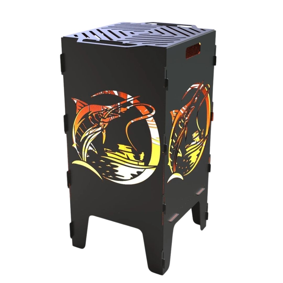 Мангал-барбекю Carino Рибалка V2 розбірний з грилем 470х380х753 мм, метал 3 мм без покриття