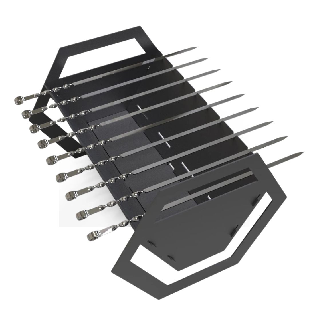 Мангал-гриль Carino Hex розбірний з грилем 532х416х360 мм, метал 3 мм без покриття