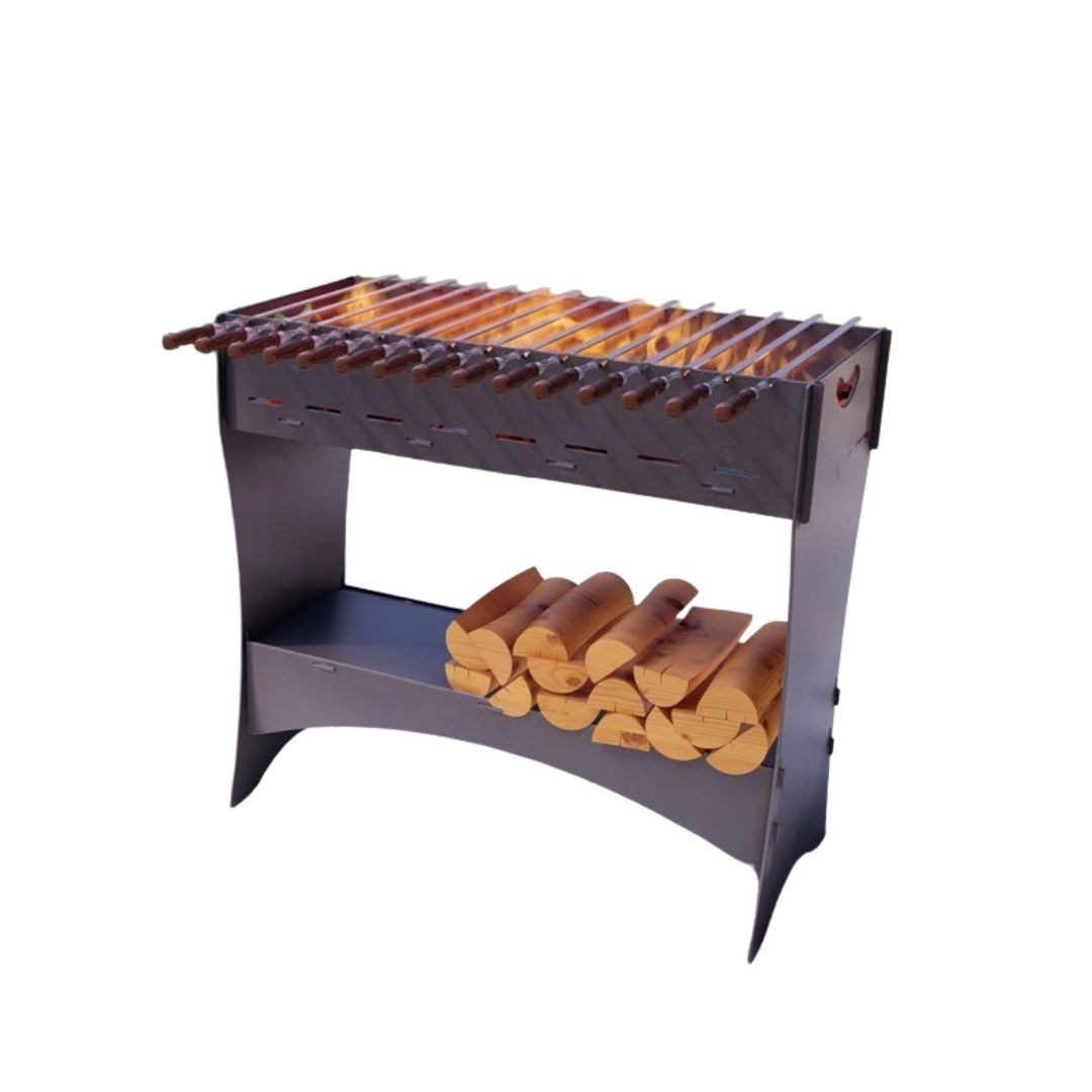 Мангал Carino для шашлику розбірний без гриля 965х456х889 мм, метал 3 мм без покриття