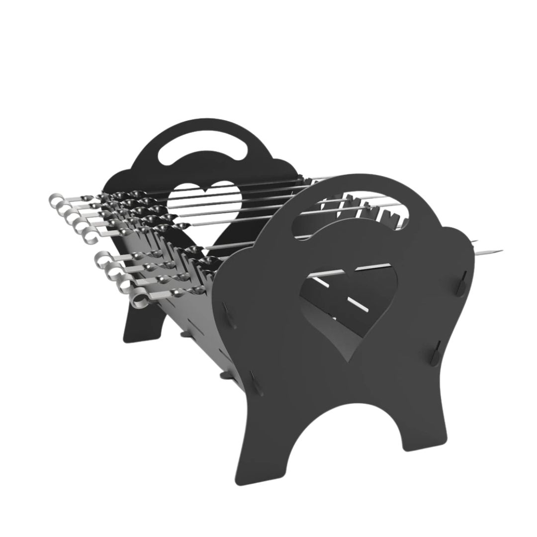 Мангал-гриль Carino Spark Сердце розбірний 500х330х350 мм, метал 3 мм без покриття