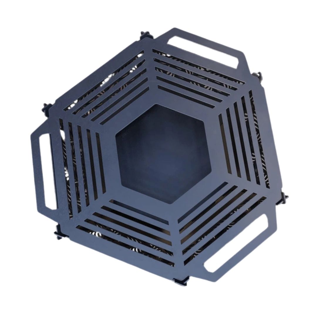 Чаша для вогнища Carino шестигранна розбірна V2 з решіткой гриль 760х707х333 мм, метал 3 мм без покриття