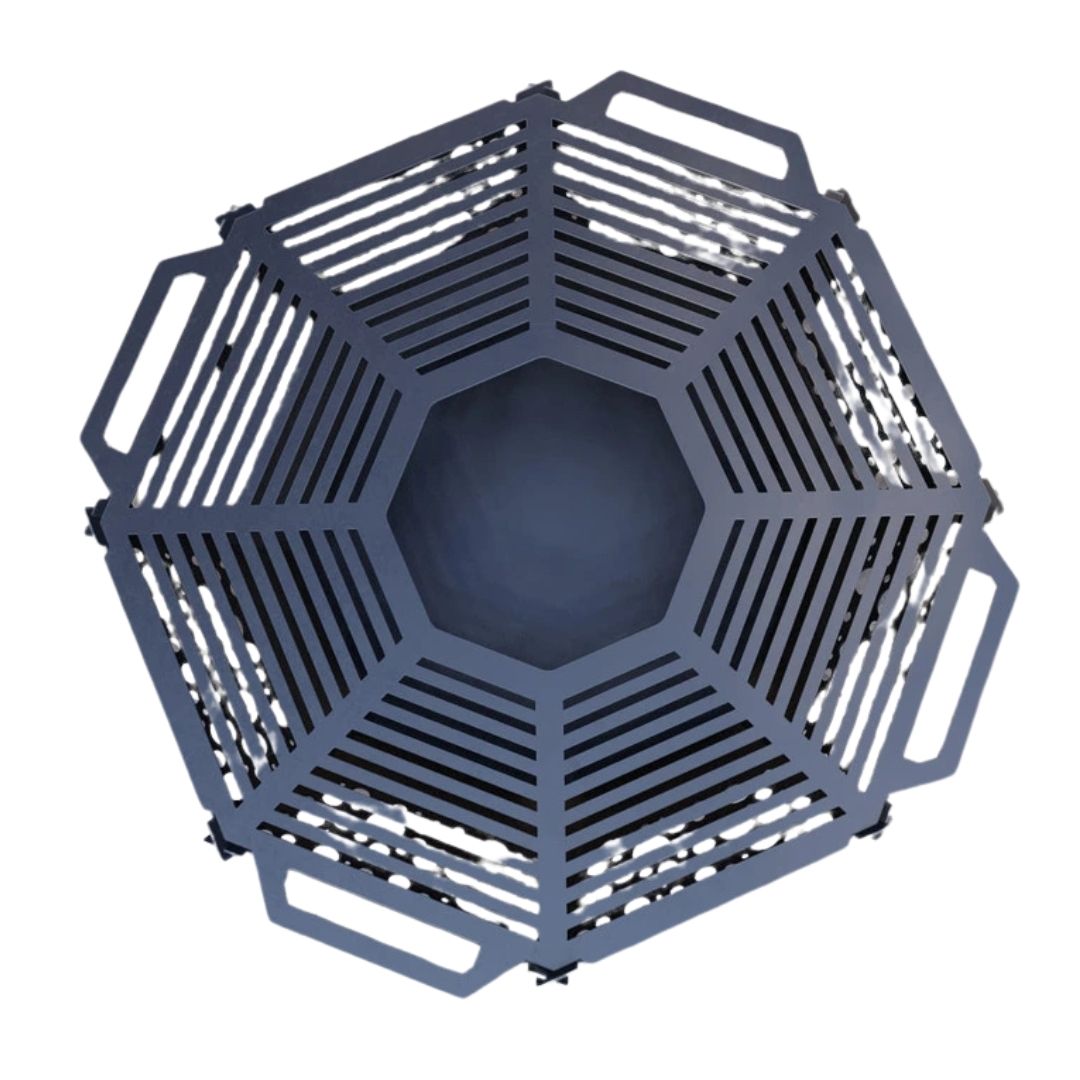 Чаша для вогнища Carino восмингранна розбірна V5 з решіткой гриль 1040х1040х300 м, метал 3 мм без покриття