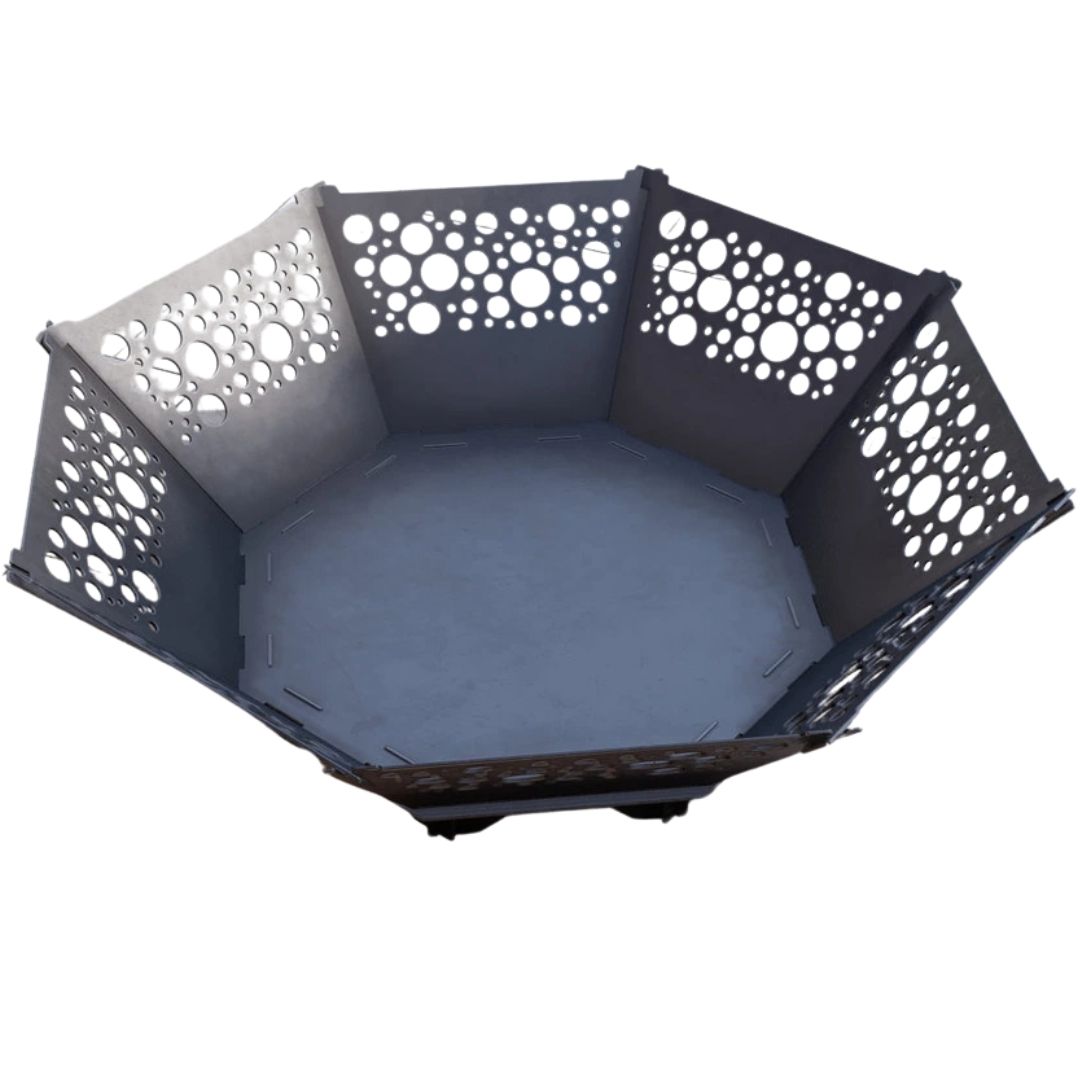 Чаша для вогнища Carino восмингранна розбірна V5 з решіткой гриль 1040х1040х300 м, метал 3 мм без покриття