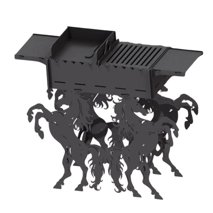 Мангал-гриль Carino Коні розбірний 1014х333х964 мм, метал 3 мм