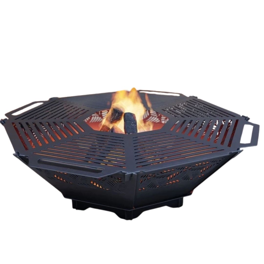 Чаша для вогнища Carino восмингранна розбірна V3 з решіткой гриль 1040х1040х300 мм, метал 3 мм без покриття