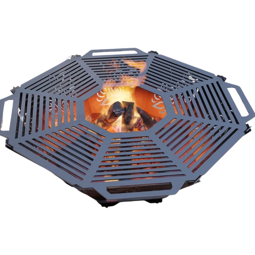 Чаша для вогнища Carino восмингранна розбірна V4 з решіткой гриль 1040х1040х300 мм, метал 3 мм без покриття