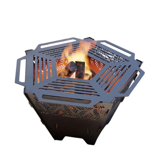 Чаша для вогнища Carino п’ятигранна розбірна V4 з решіткой гриль 802х787х480 мм, метал 3 мм без покриття