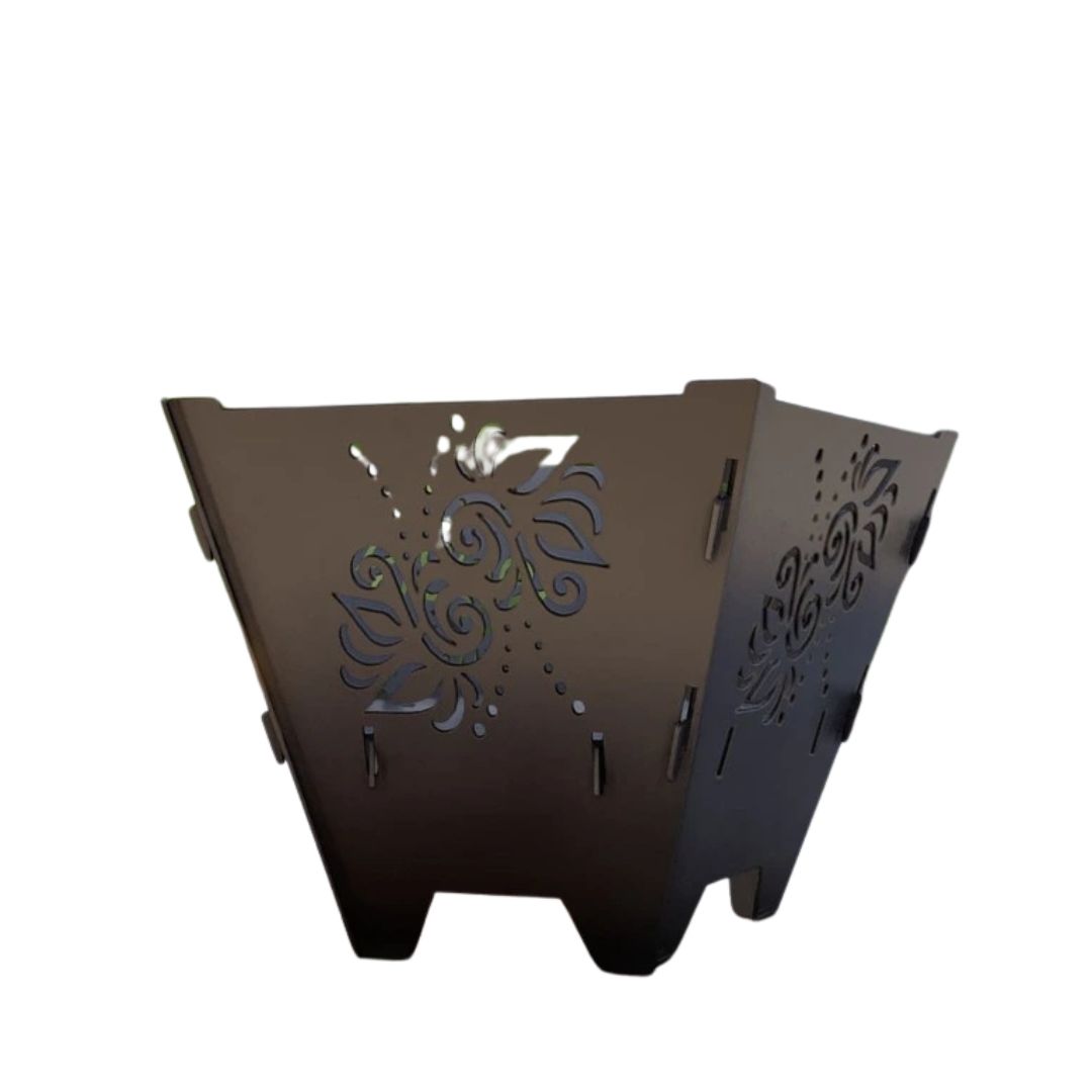 Чаша для вогнища Carino п’ятигранна розбірна V5 з решіткой гриль 802х787х480 мм, метал 3 мм без покриття