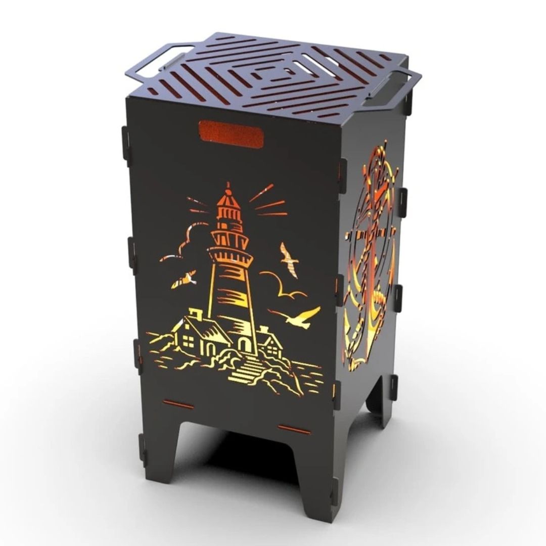 Мангал-барбекю Carino Маяк і Якір розбірний 470х380х753 мм, метал 3 мм без покриття