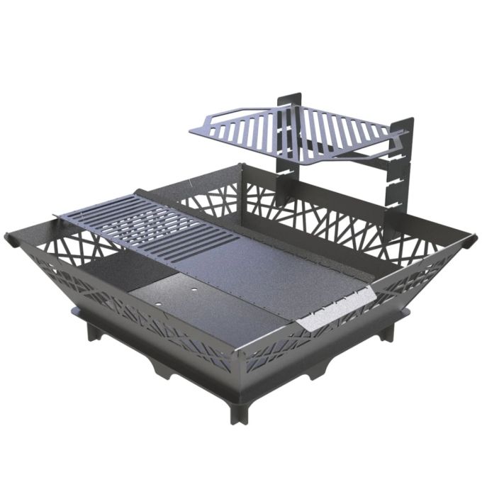 Мангал-гриль Carino квадратний 1000 мм з декором розбірний 1042х1042х682 мм, метал 3 мм без покриття