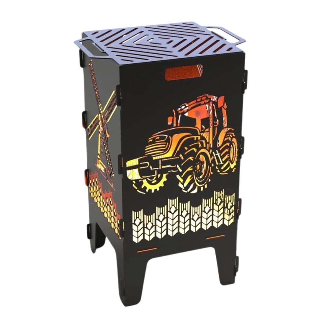 Мангал-барбекю Carino Трактор і Млин розбірний 470х380х753 мм, метал 3 мм без покриття