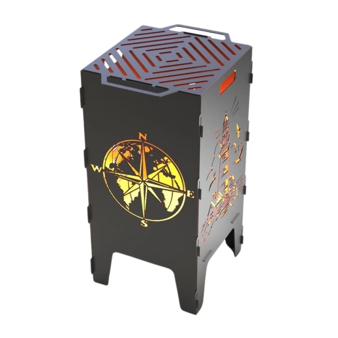 Мангал-барбекю Carino Маяк і Компас розбірний 470х380х753 мм, метал 3 мм без покриття