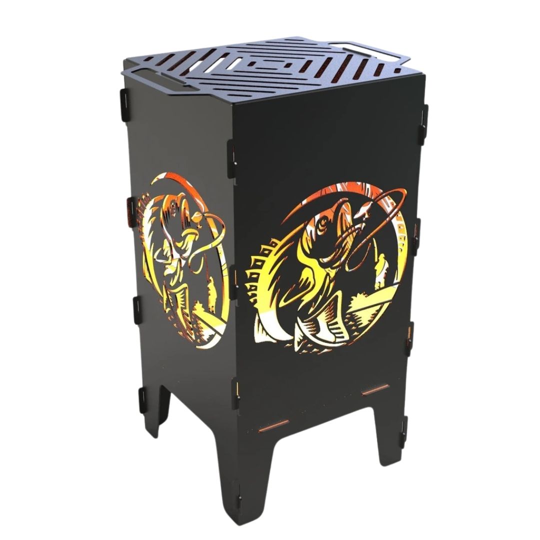 Мангал-барбекю Carino Рибалка V3 розбірний 470х380х753 мм, метал 3 мм без покриття