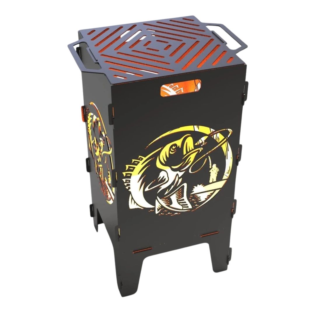 Мангал-барбекю Carino Рибалка V3 розбірний 470х380х753 мм, метал 3 мм без покриття