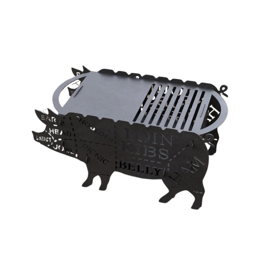 Мангал-гриль Carino Свинка розбірний з грилем 600х350х305 мм, метал 3 мм без покриття