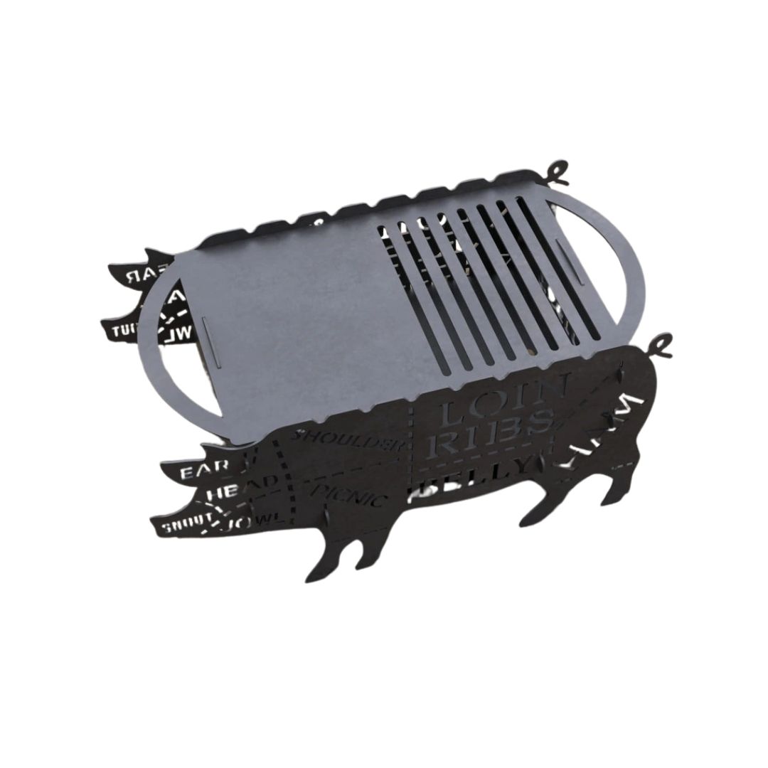 Мангал-гриль Carino Свинка розбірний з грилем 600х350х305 мм, метал 3 мм без покриття