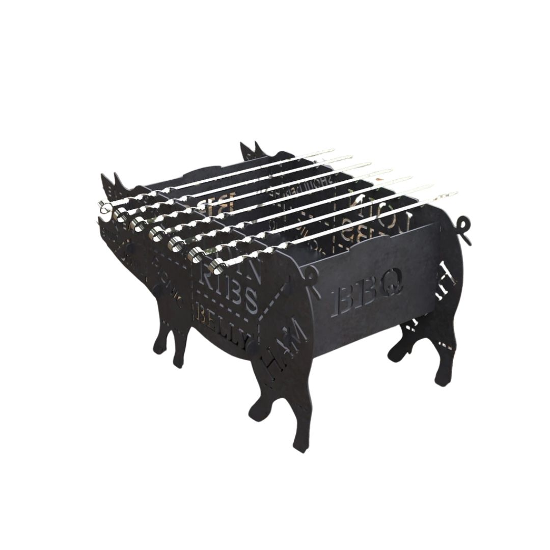 Мангал-гриль Carino Свинка розбірний з грилем 600х350х305 мм, метал 3 мм без покриття