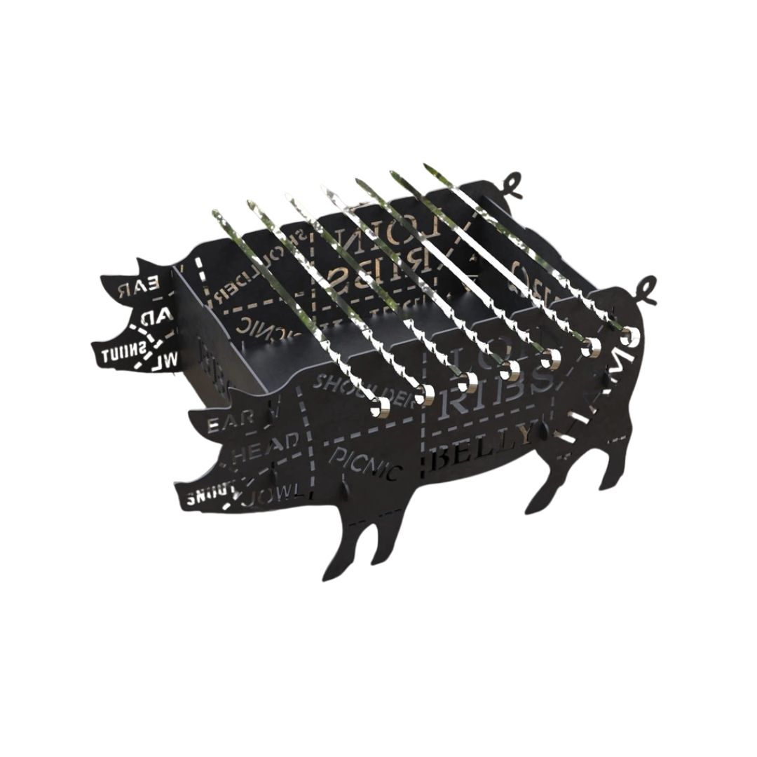 Мангал-гриль Carino Свинка розбірний з грилем 600х350х305 мм, метал 3 мм без покриття