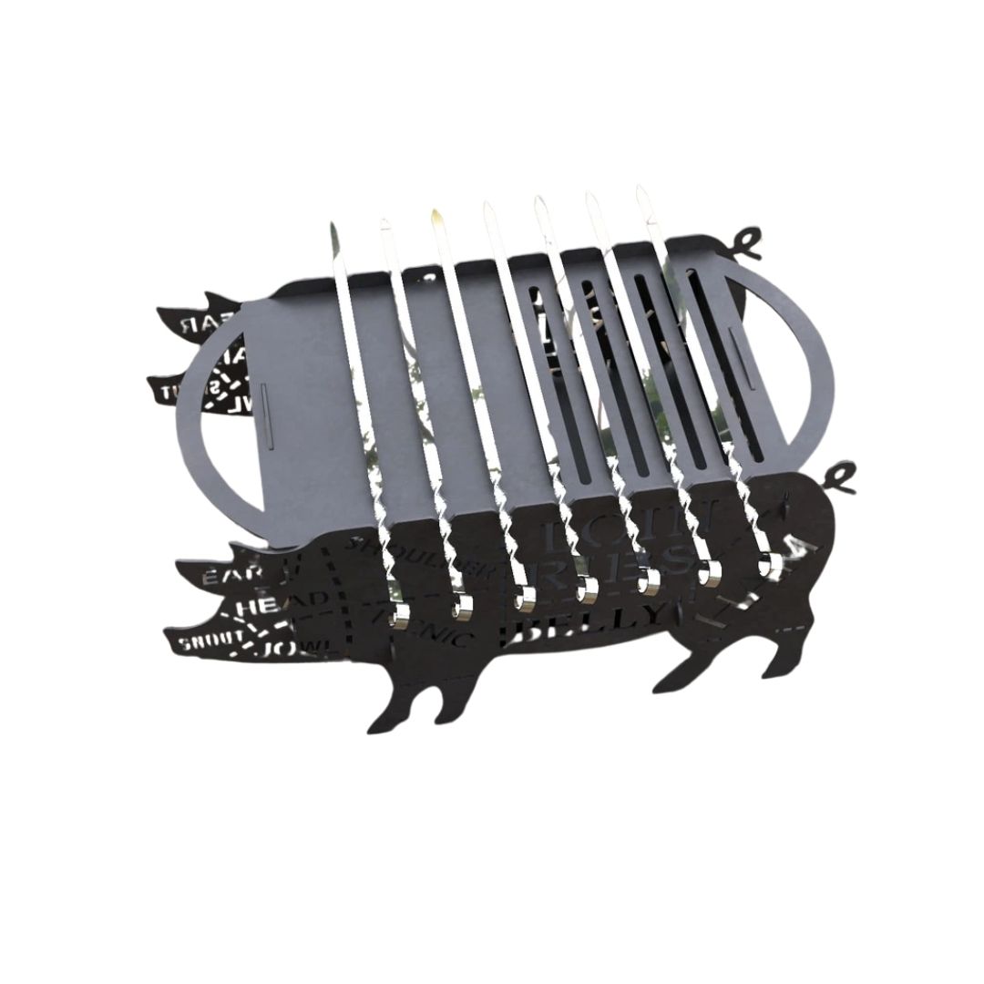 Мангал-гриль Carino Свинка розбірний з грилем 600х350х305 мм, метал 3 мм без покриття