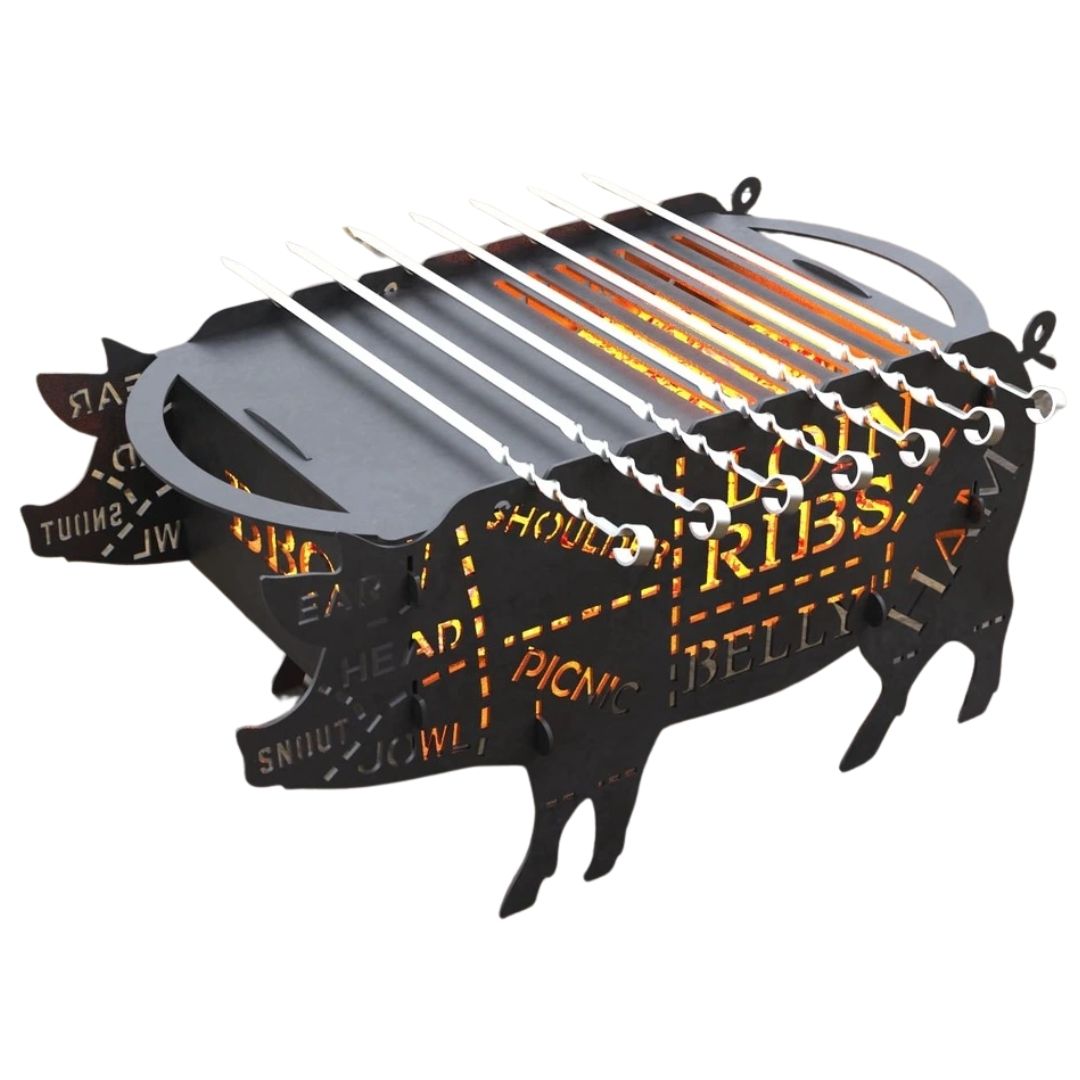 Мангал-гриль Carino Свинка розбірний з грилем 600х350х305 мм, метал 3 мм без покриття