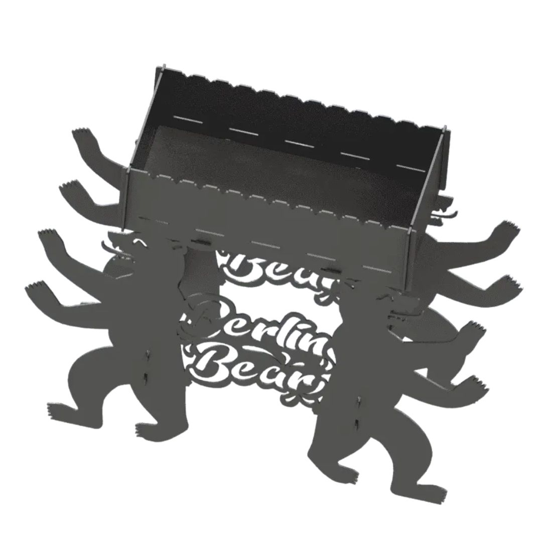 Мангал-гриль Carino Berlin Bear розбірний з грилем 1014х333х964 мм, метал 3 мм без покриття