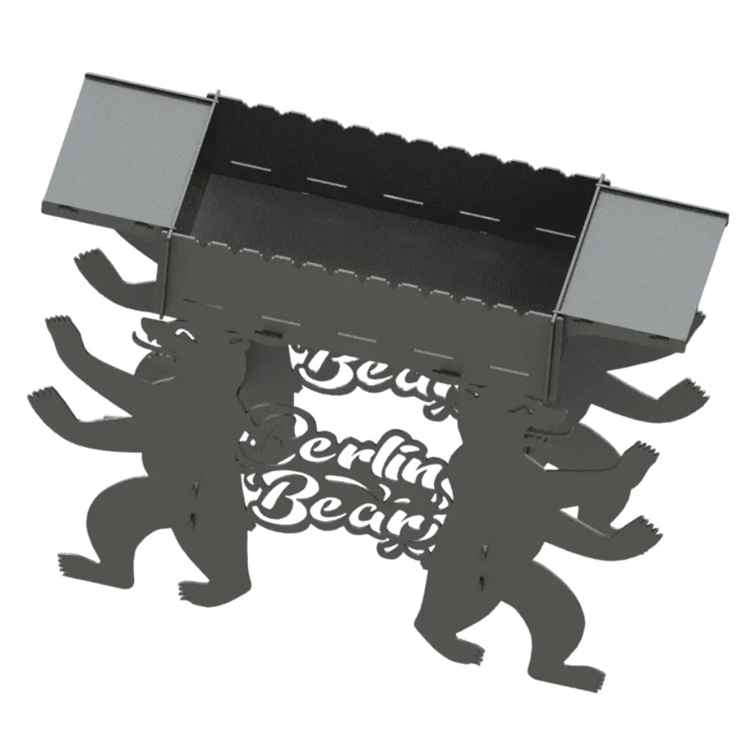 Мангал-гриль Carino Berlin Bear розбірний з грилем 1014х333х964 мм, метал 3 мм без покриття