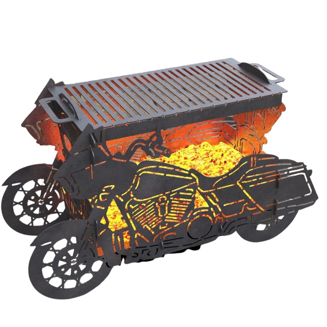 Мангал-гриль Carino Мотоцикл 2 в1 №1 розбірний 1000х435х560 мм, метал 3 мм без покриття