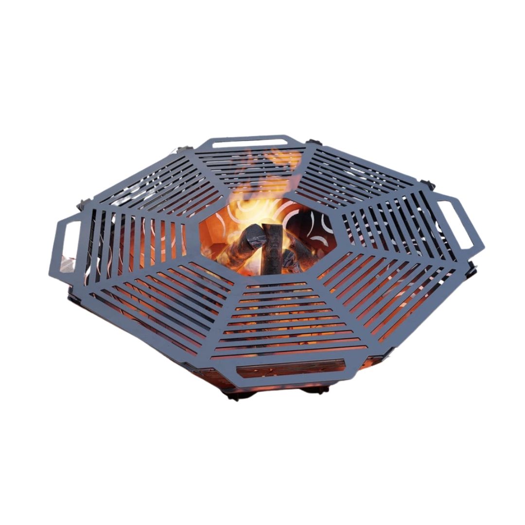 Чаша для вогнища Carino восьмигранна розбірна V2 з решіткой гриль 1040х1040х300 мм, метал 3 мм