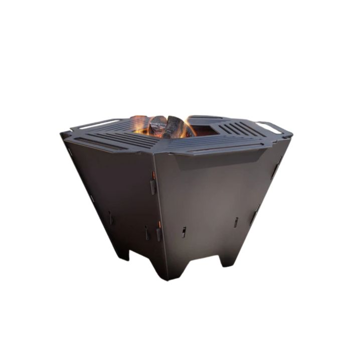 Чаша для вогнища Carino п’ятигранна розбірна V2 з решіткой гриль 802х787х480 мм, метал 3 мм