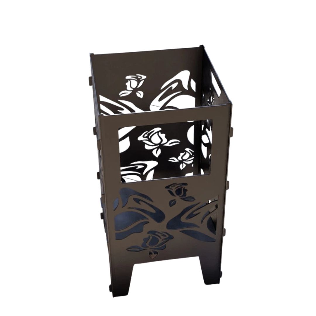 Кошик з грилем мангал-барбекю Carino Троянди V1 513х393х750 мм, метал 3 мм без покриття