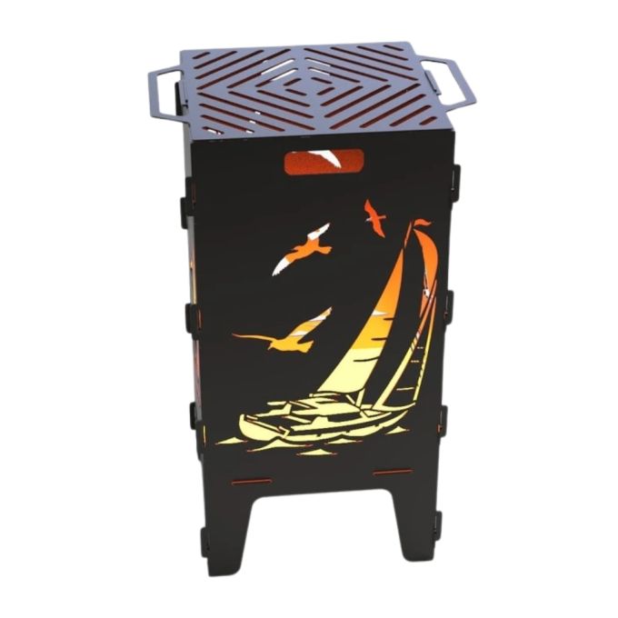 Мангал-барбекю Carino Вітрильник розбірний 470х380х753 мм, метал 3 мм без покриття