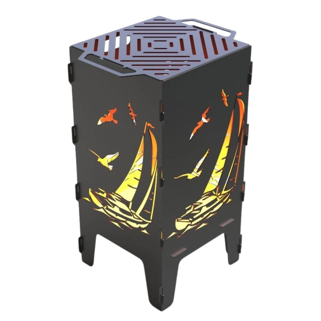 Мангал-барбекю Carino Вітрильник розбірний 470х380х753 мм, метал 3 мм без покриття