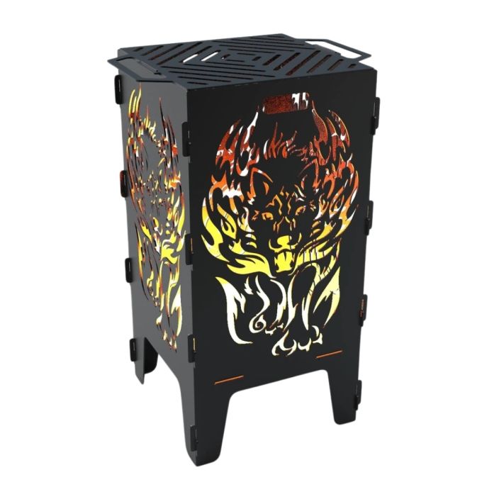 Мангал-барбекю Carino Вогняний Вовк розбірний 470х380х753 мм, метал 3 мм без покриття