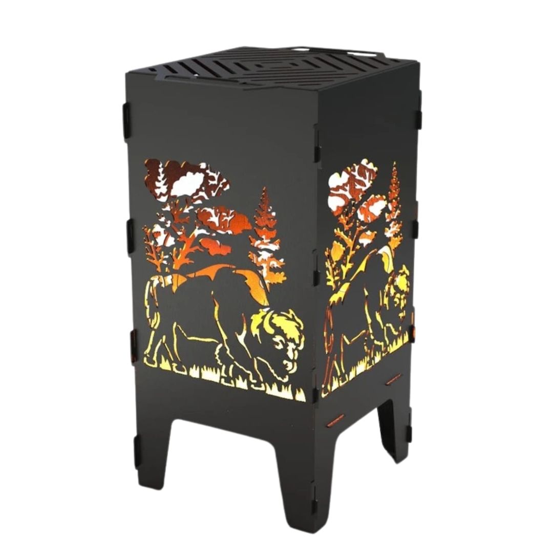 Мангал-барбекю Carino Бізон Зубр розбірний 470х380х753 мм, метал 3 мм без покриття