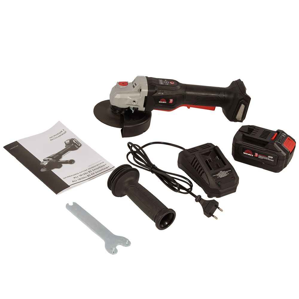 Шліфмашина кутова акумуляторна Vitals Professional ALs 18125v BS Kit SmartLine+