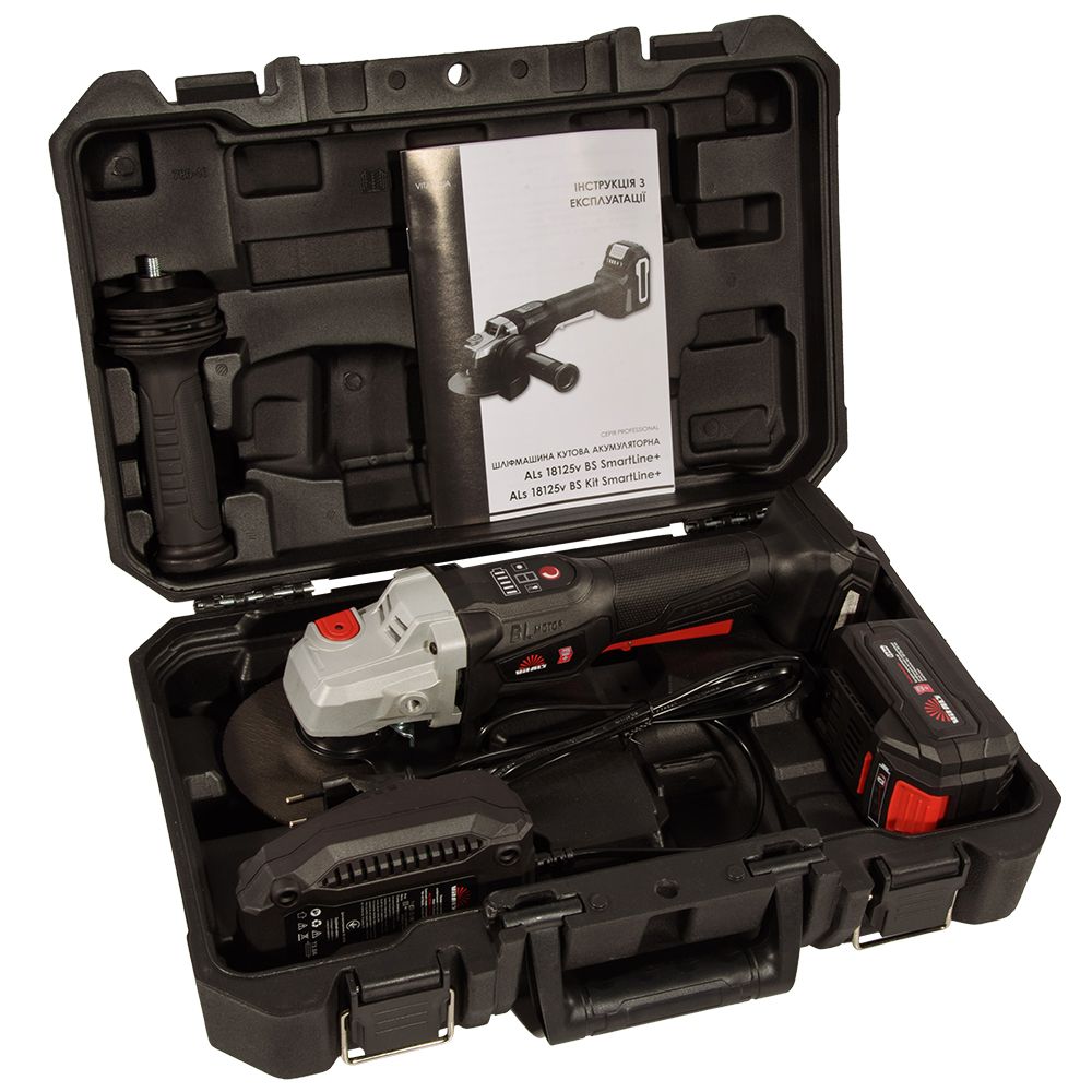 Шліфмашина кутова акумуляторна Vitals Professional ALs 18125v BS Kit SmartLine+