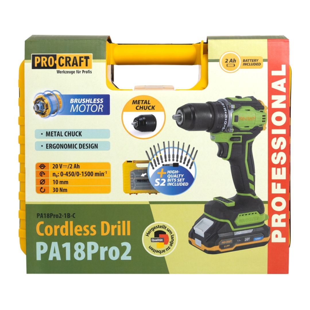 Шуруповерт Procraft PA18Pro2 + набір біт