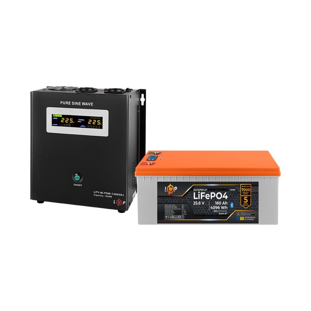 Комплект резервного живлення LP(LogicPower) ДБЖ + літієва (LiFePO4) батарея (UPS В1500 + АКБ LiFePO4 4096W)