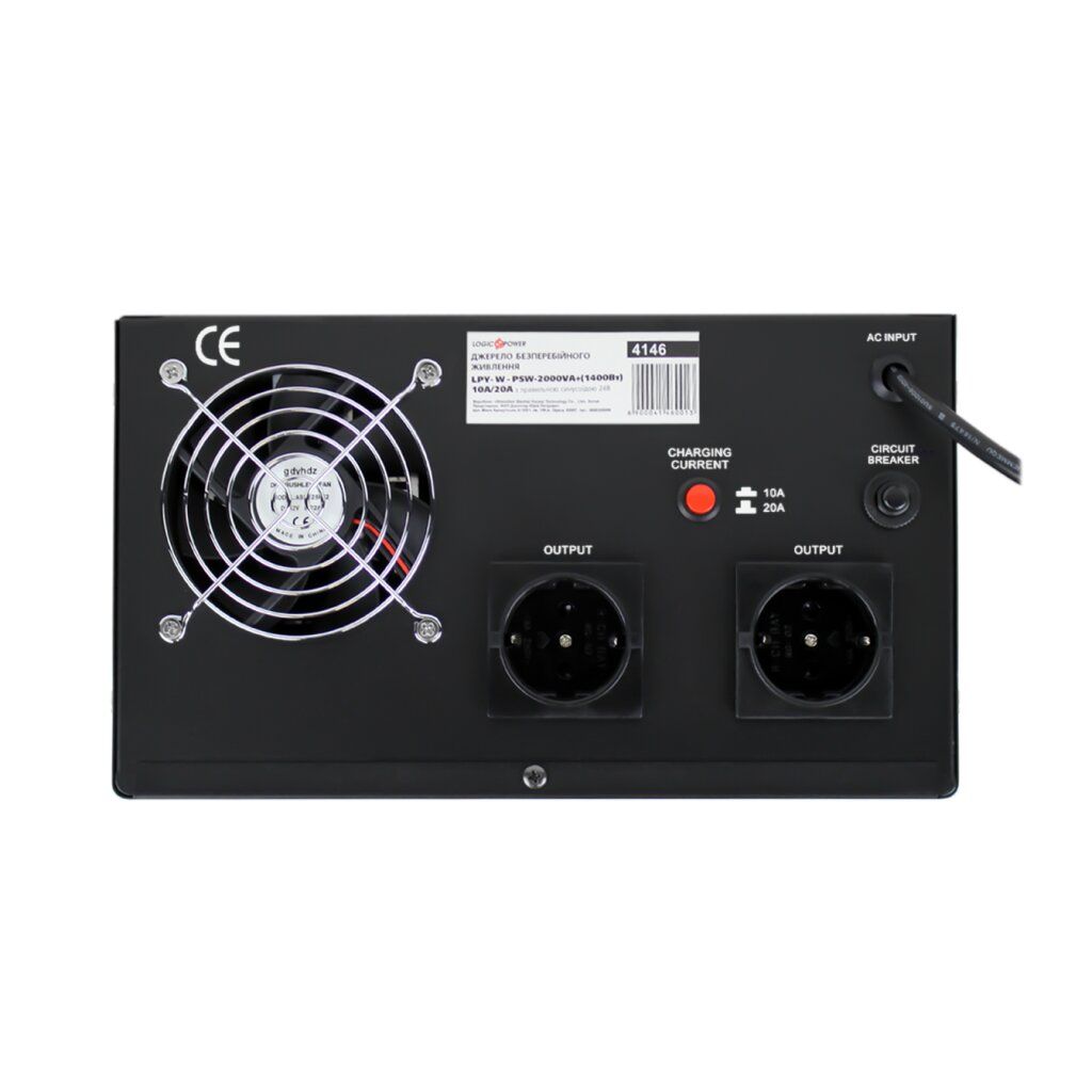 ДБЖ з правильною синусоїдою 24V LPY-W-PSW-2000VA+ (1400Вт)10A/20A