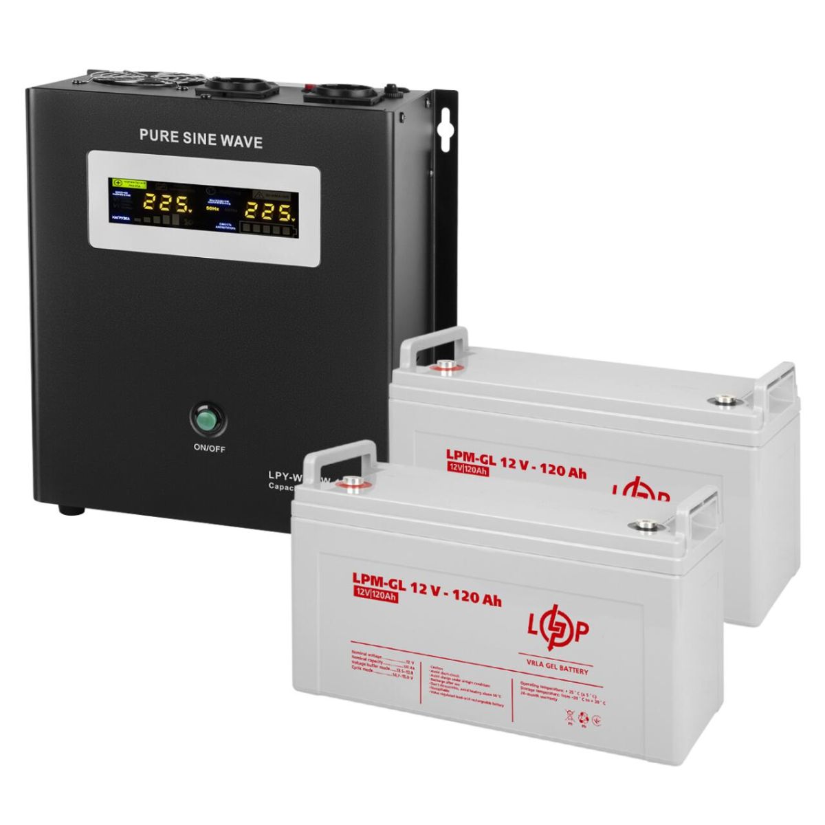 Комплект резервного живлення LP (LogicPower) ДБЖ + гелева батарея (UPS W1500 + АКБ GL 3300W)